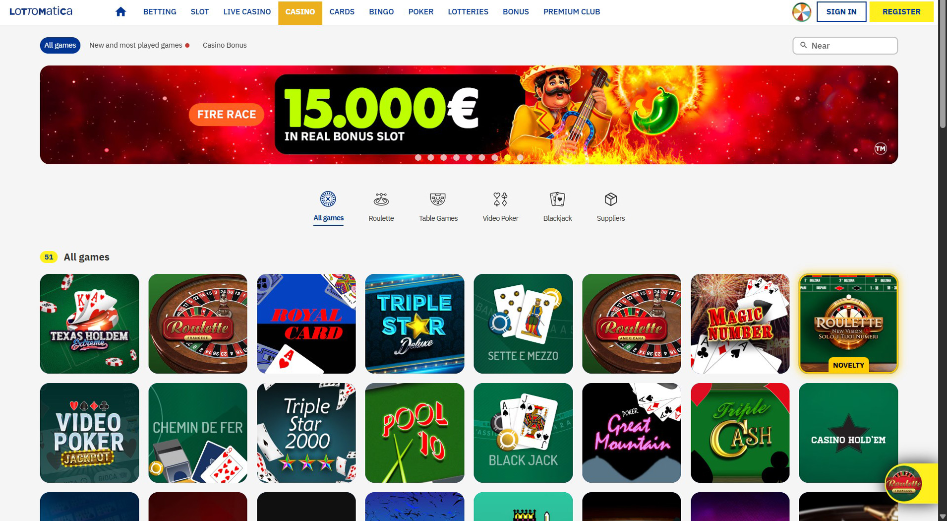 7. Lottomatica- Offerta Casinò Cashlib Bilanciata