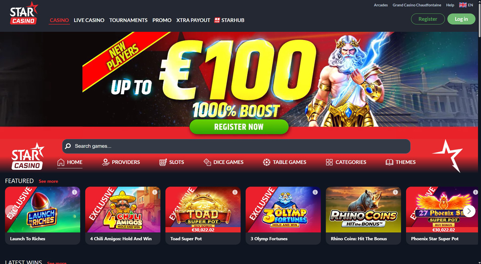 2. Star Casino- Accesso rapido al casinò Cashlib